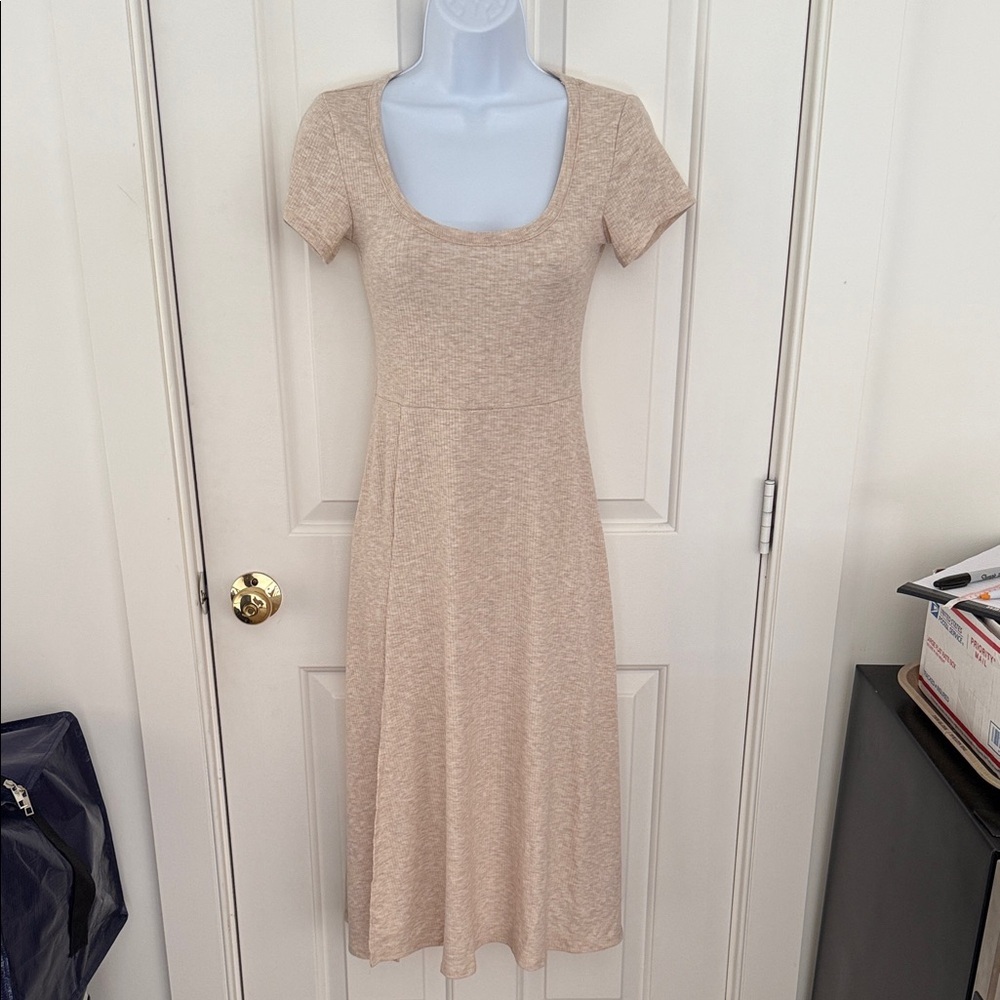 See You Monday Short Sleeve Ribbed Dress